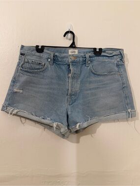 Citizens Of Humanity Light Wash Mid-Rise Frieda Denim Shorts